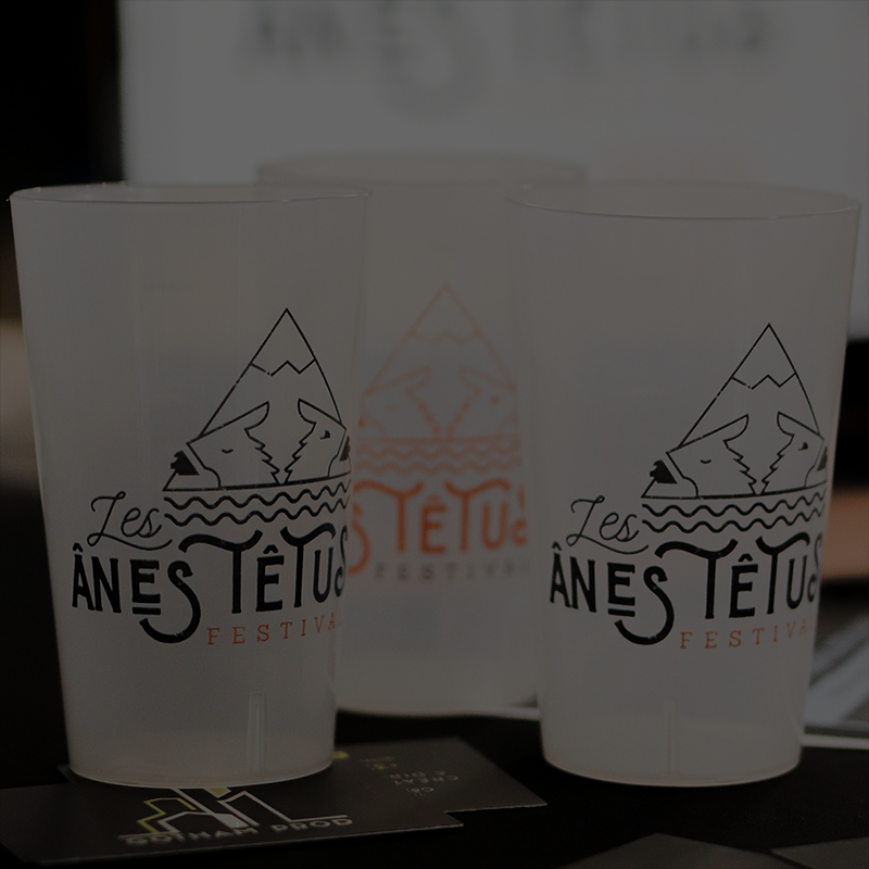 Gobelets Recyclés Français - Festival Les Ânes TÊTus